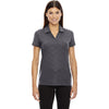 North End Women's Black Silk Stretch Embossed Print Polo