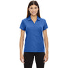 North End Women's Nautical Blue Stretch Embossed Print Polo