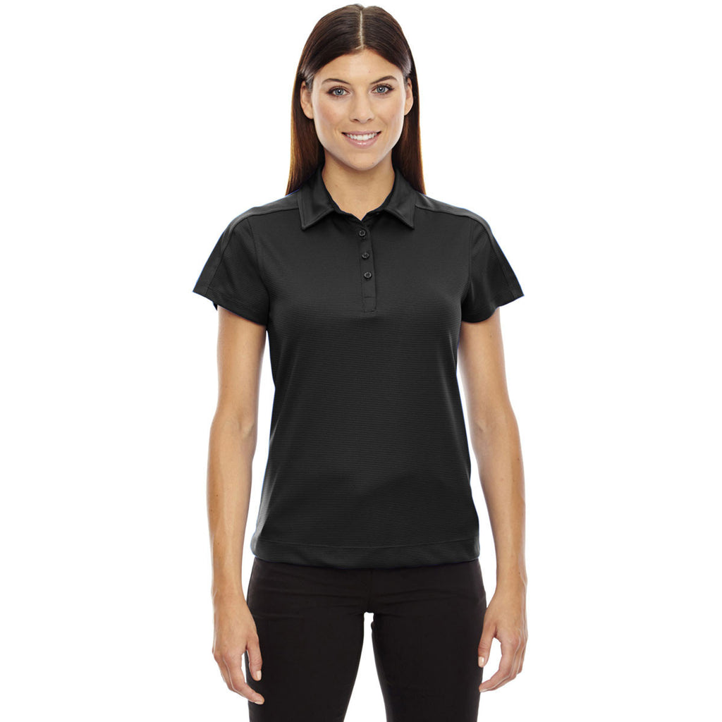 North End Women's Black Symmetry Coffee Performance Polo