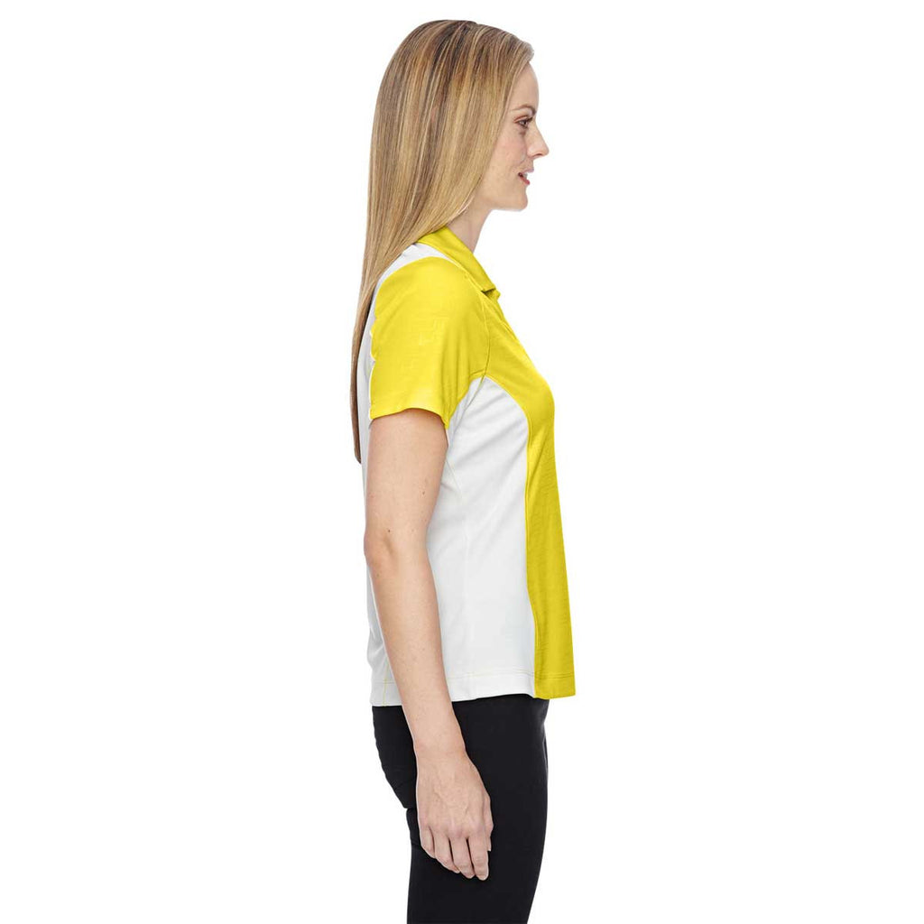 North End Women's Banana Yellow Performance Embossed Print Polo