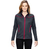 North End Women's Carbon/Olympic Red Two-Tone Brush Back Jacket