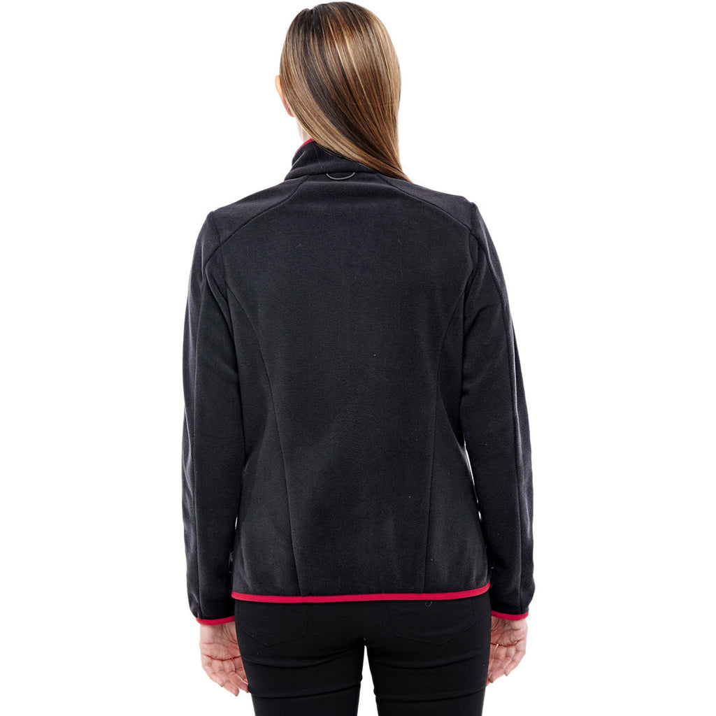 North End Women's Black/Olympic Red Fleece Jacket