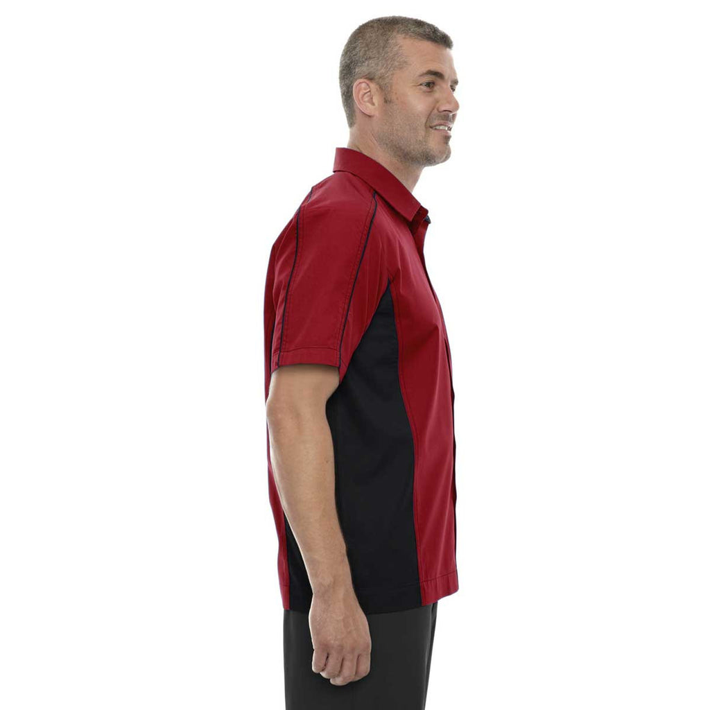 North End Men's Classic Red Tall Fuse Colorblock Twill Shirt