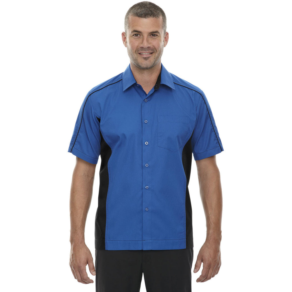 North End Men's True Royal Tall Fuse Colorblock Twill Shirt