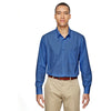 North End Men's Deep Blue Align Dobby Vertical Striped Shirt
