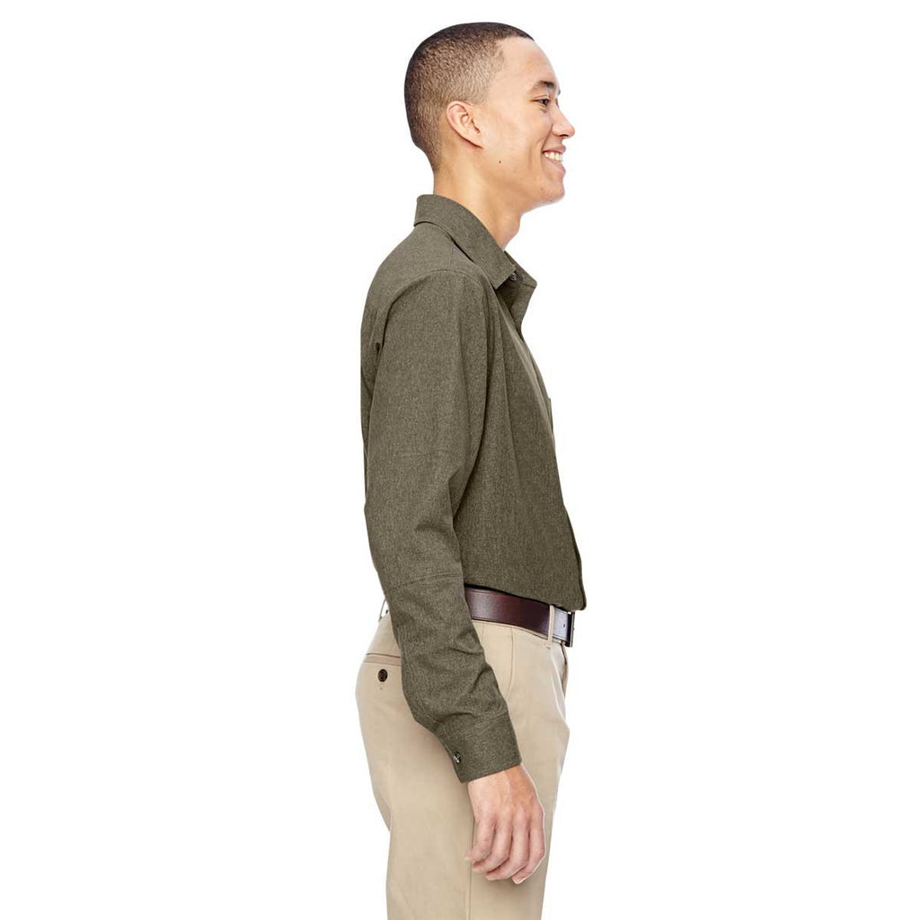 North End Men's Dark Oakmoss Excursion Utility Two-Tone Performance Shirt