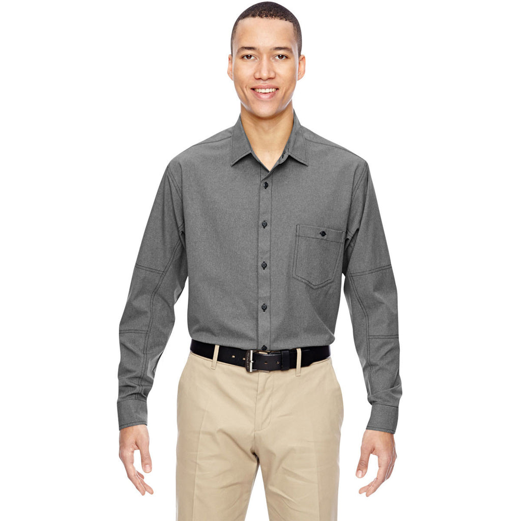 North End Men's Graphite Excursion Utility Two-Tone Performance Shirt