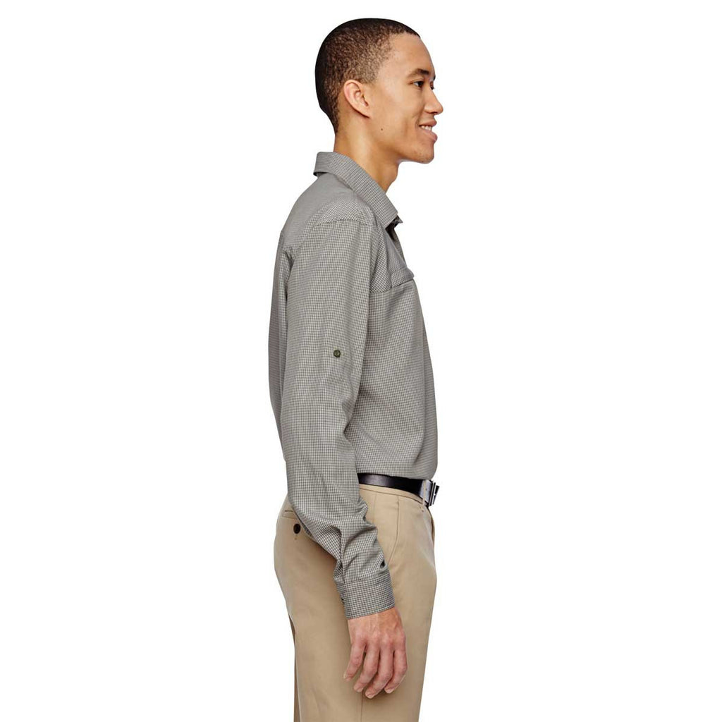 North End Men's Dark Oakmoss Excursion F.B.C. Textured Performance Shirt