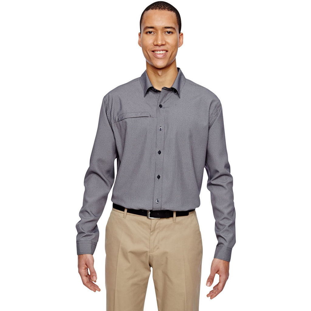 North End Men's Navy Excursion F.B.C. Textured Performance Shirt