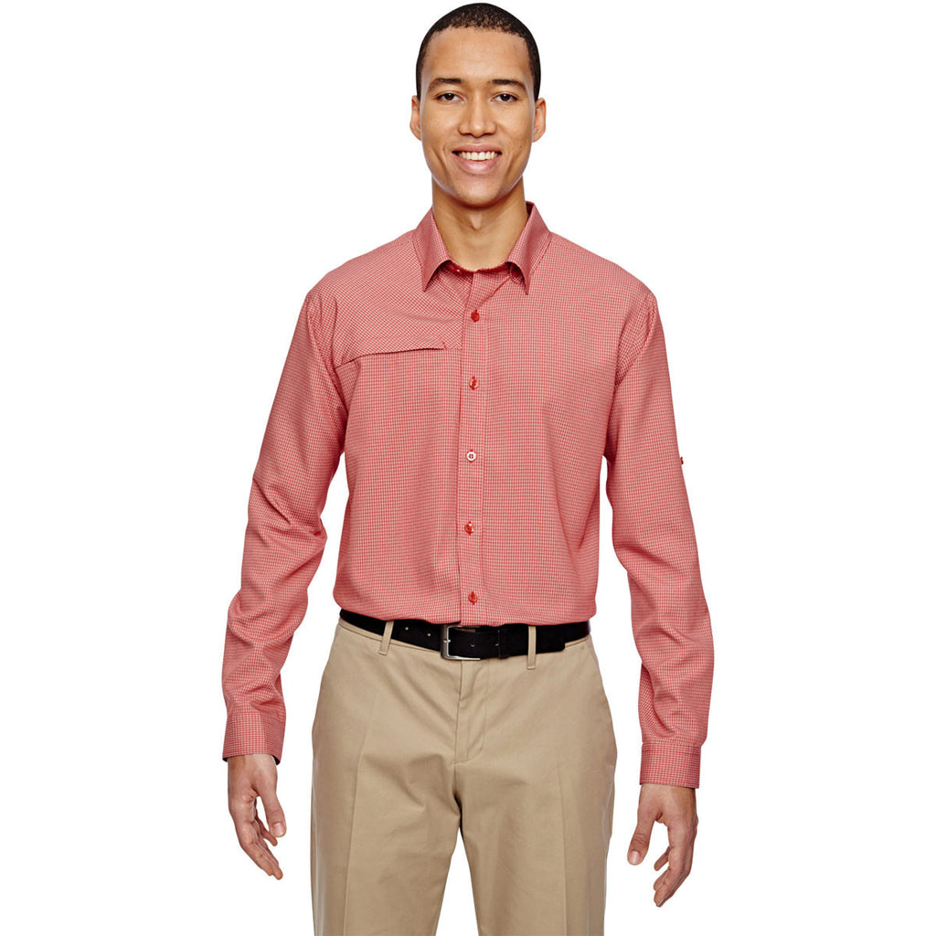 North End Men's Rust Excursion F.B.C. Textured Performance Shirt