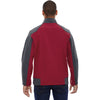 North End Men's Molten Red Compass Colorblock Three-Layer Fleece Bonded Jacket