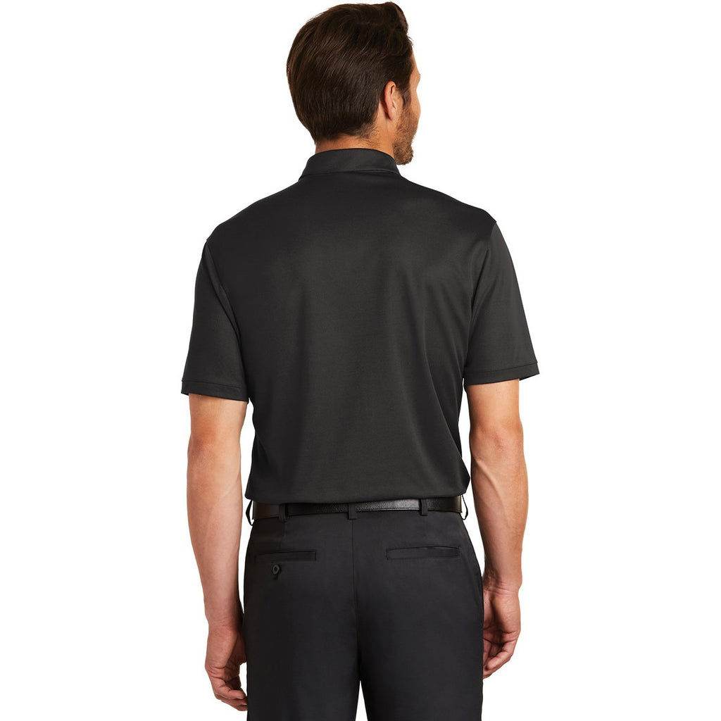 Nike Men's Black/Anthracite Dri-Fit Colorblock Micro Pique Polo