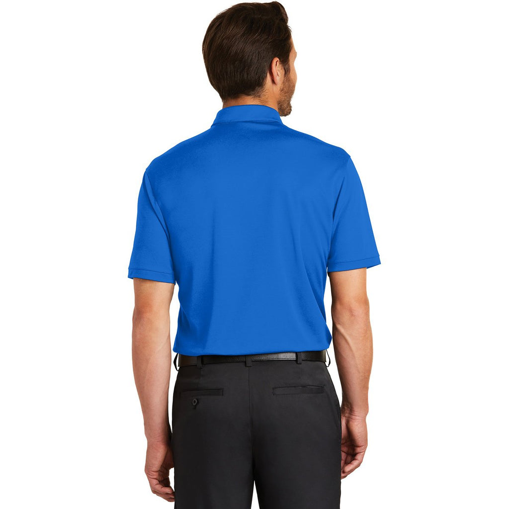 Nike Men's Blue Sapphire/Black Dri-Fit Colorblock Micro Pique Polo