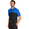 Nike Men's Blue Sapphire/Black Dri-Fit Colorblock Micro Pique Polo