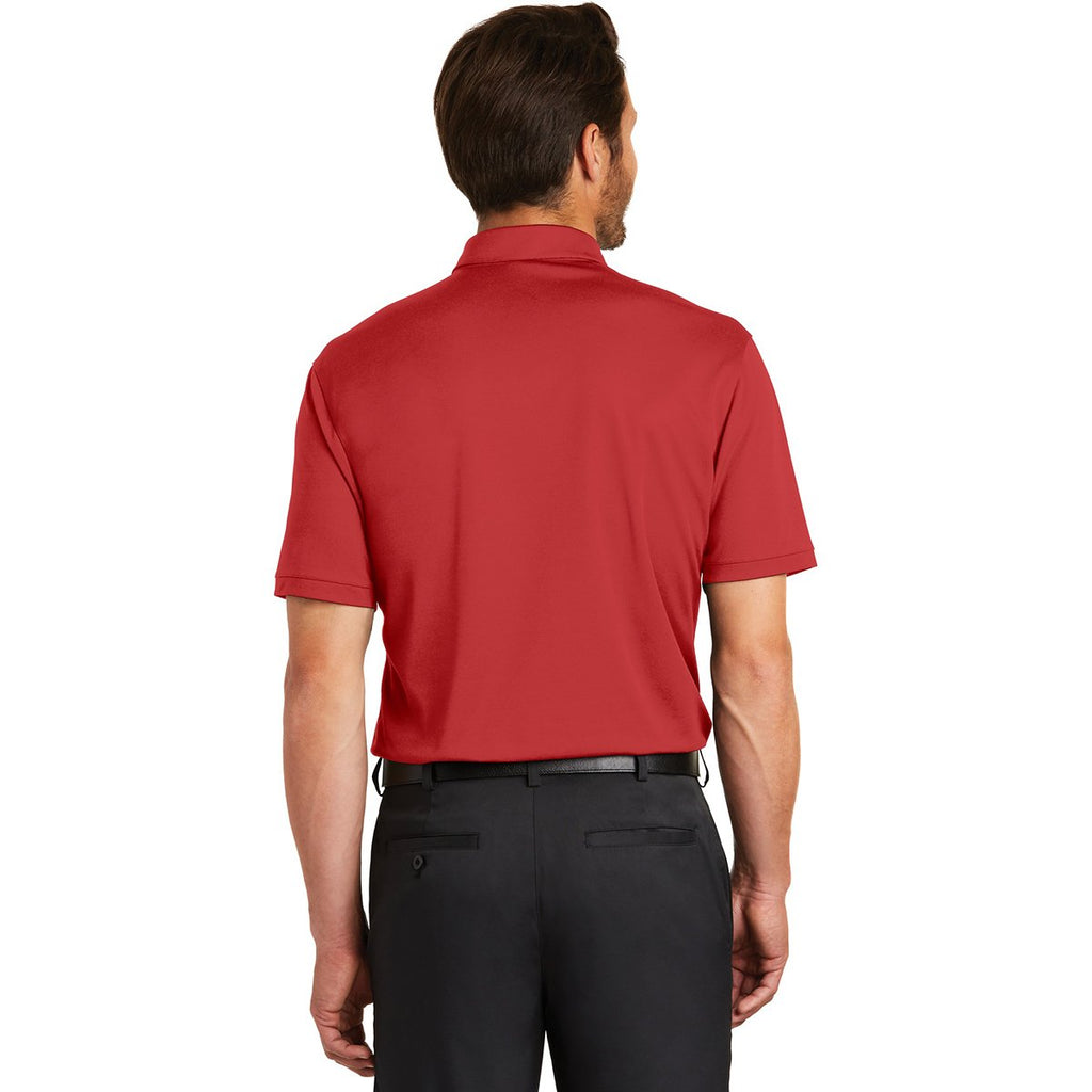 Nike Men's Varsity Red/Anthracite Dri-Fit Colorblock Micro Pique Polo