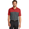 Nike Men's Varsity Red/Anthracite Dri-Fit Colorblock Micro Pique Polo