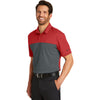 Nike Men's Varsity Red/Anthracite Dri-Fit Colorblock Micro Pique Polo