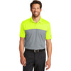 Nike Men's Volt/Cool Grey Dri-Fit Colorblock Micro Pique Polo