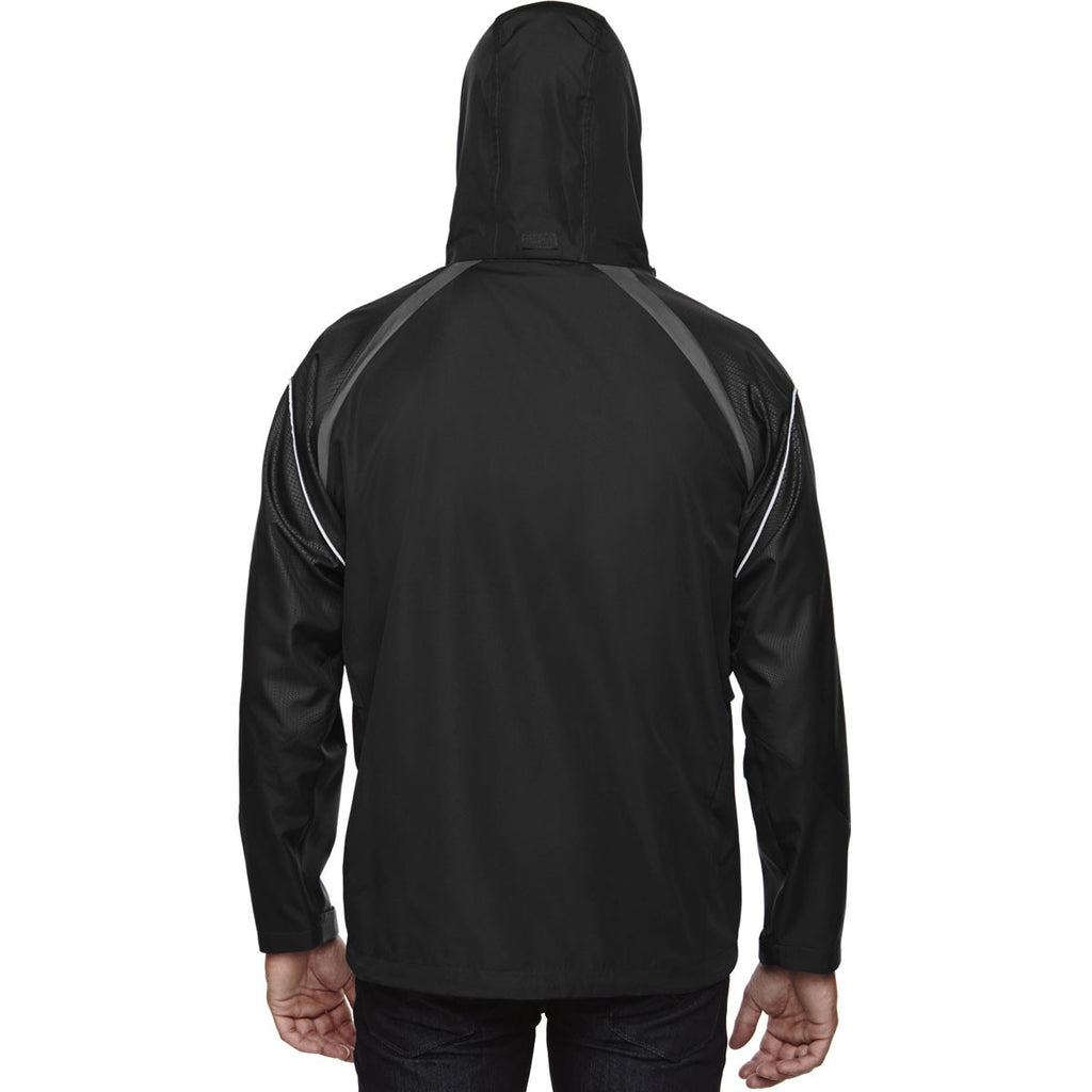 North End Men's Black Sirius Lightweight Jacket with Embossed Print