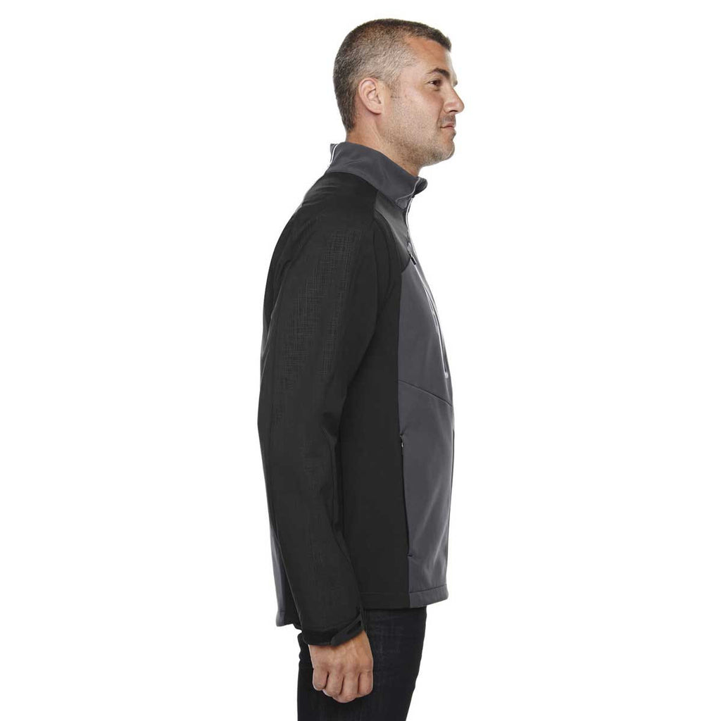 North End Men's Black Silk Terrain Colorblock with Embossed Print