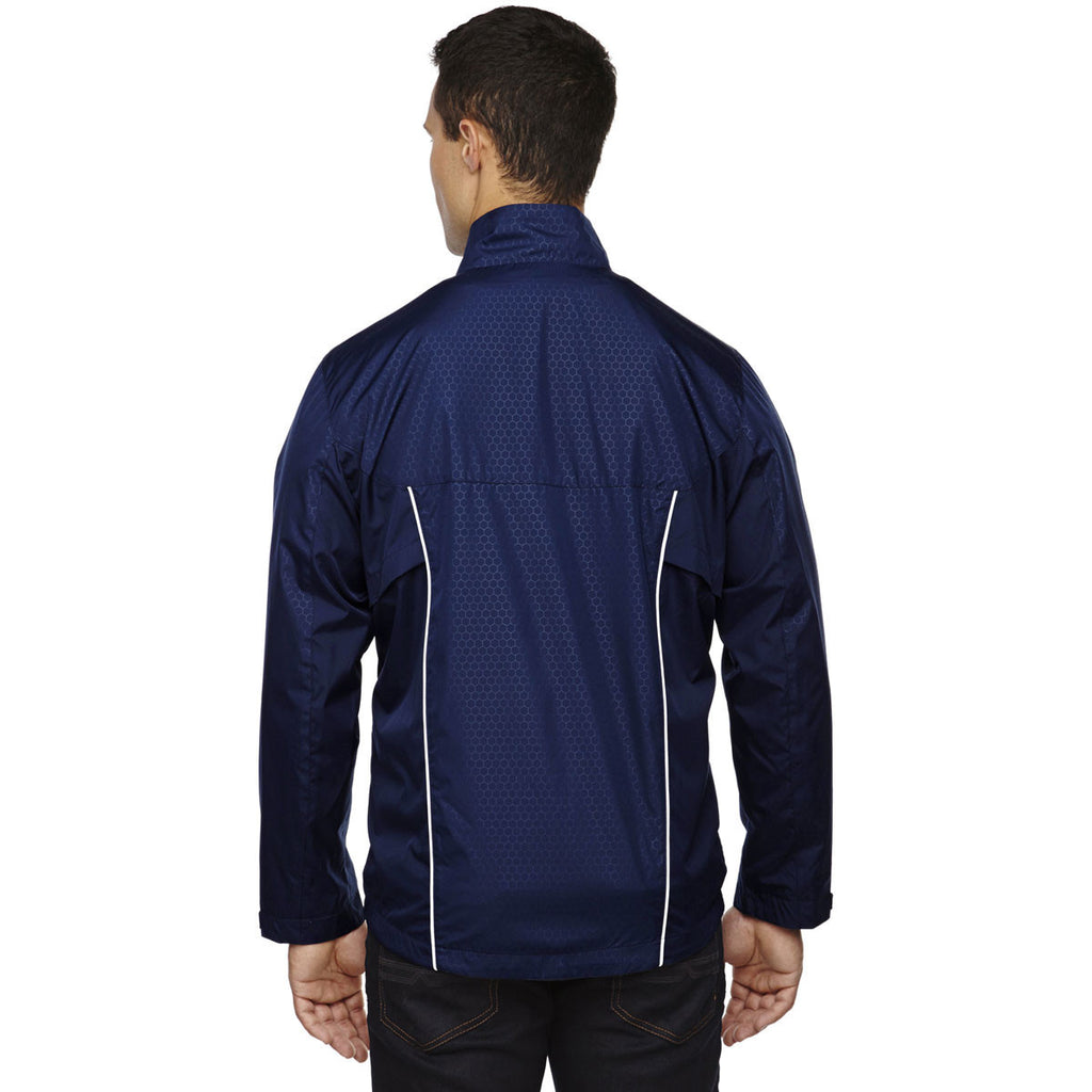 North End Men's Classic Navy Tempo Lightweight Jacket with Embossed Print