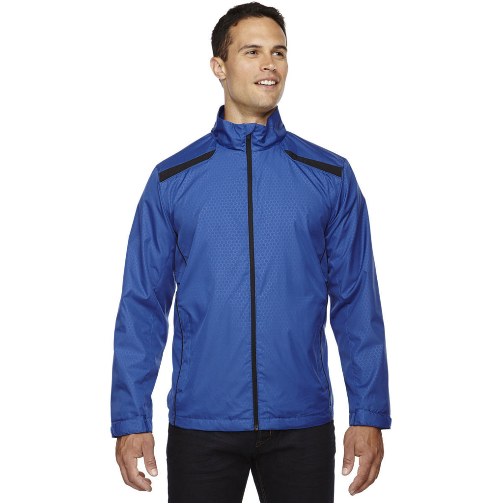 North End Men's Nautical Blue Tempo Lightweight Jacket with Embossed Print