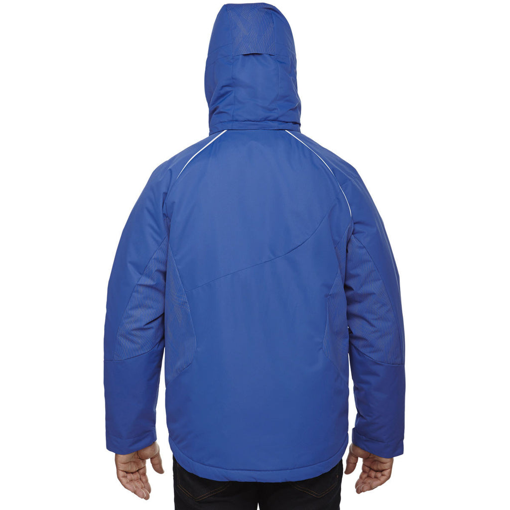 North End Men's Nautical Blue Linear Insulated Jacket with Print