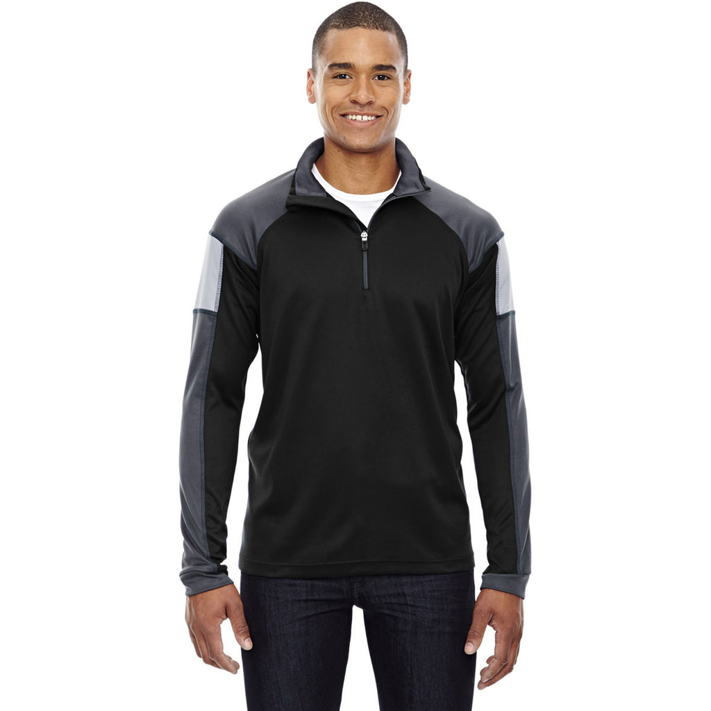North End Men's Black Quick Performance Interlock Half-Zip Top