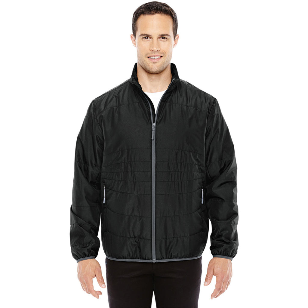 North End Men's Black/Graphite Resolve Interactive Insulated Packable Jacket