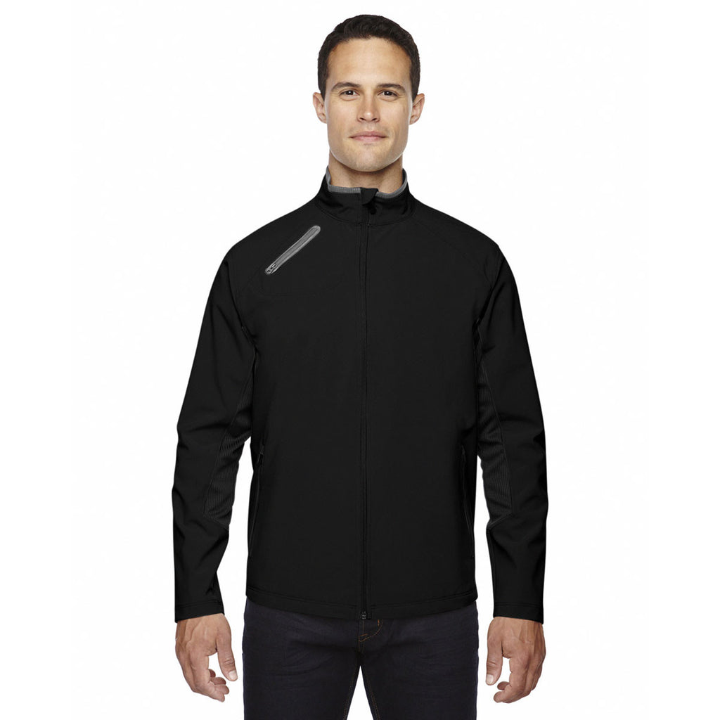North End Men's Black Three-Layer Light Bonded Soft Shell Jacket