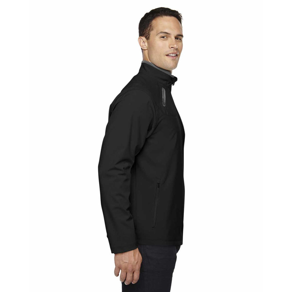 North End Men's Black Three-Layer Light Bonded Soft Shell Jacket