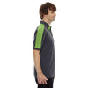 North End Men's Black Silk/Acid Green Sonic Performance Polyester Piqué Polo