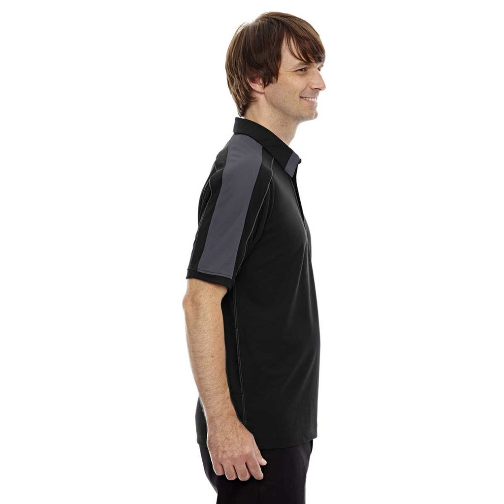 North End Men's Black Sonic Performance Polyester Piqué Polo