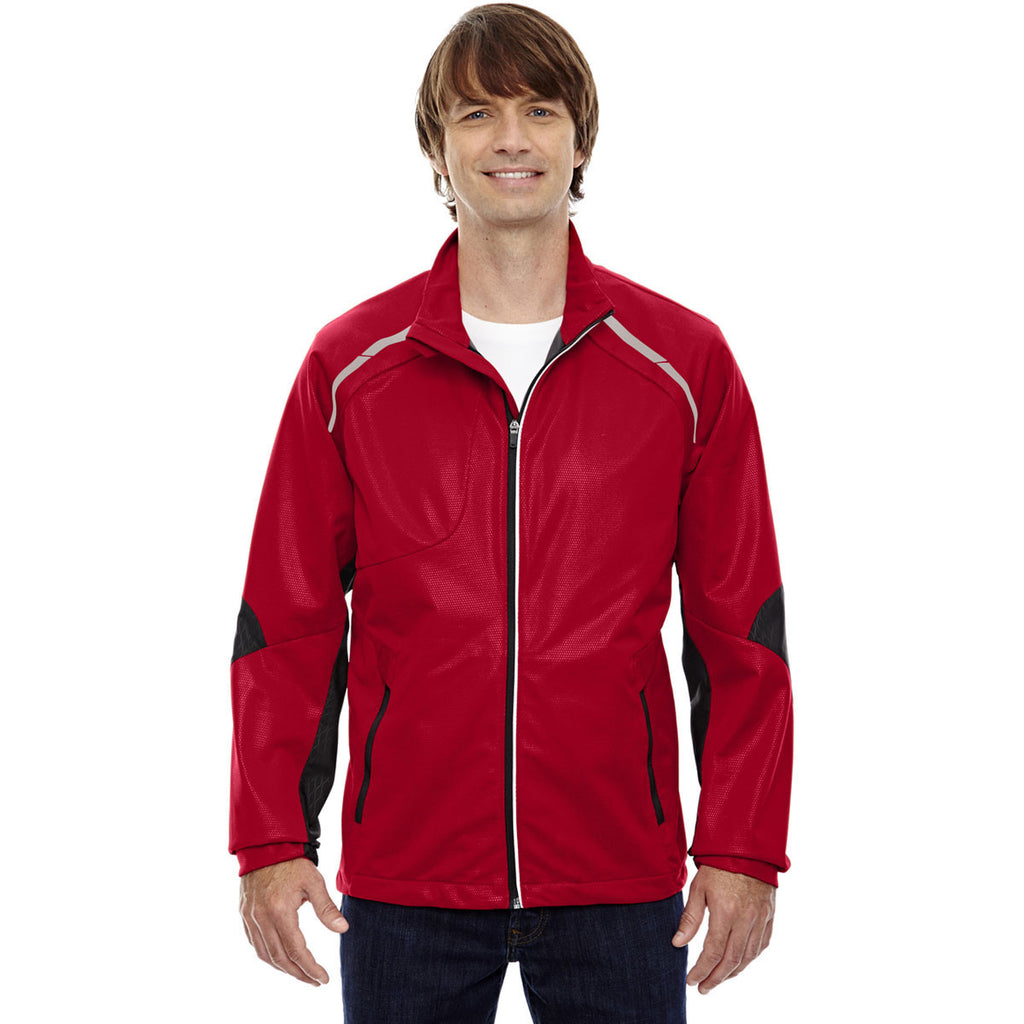 North End Men's Olympic Red Lightweight Bonded Performance Hybrid Jacket