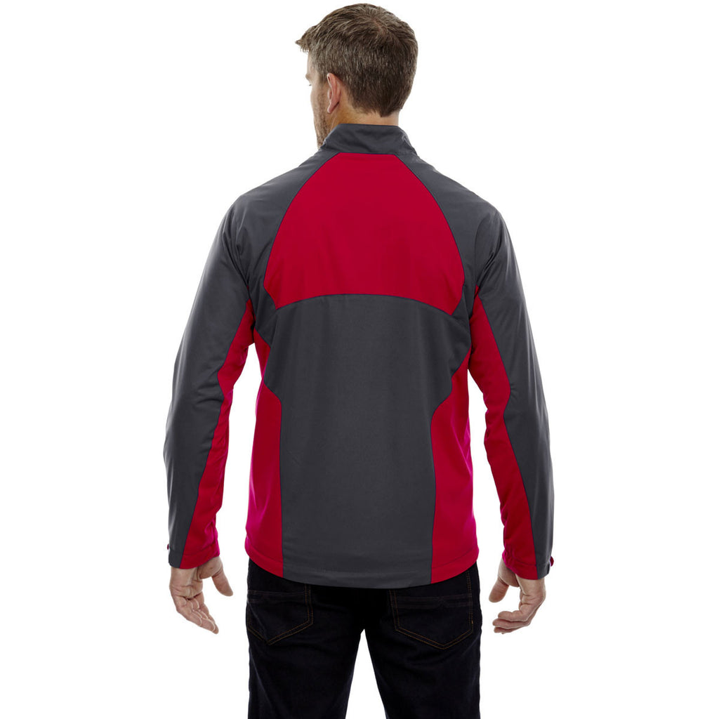 North End Men's Black Silk Performance Stretch Wind Shirt