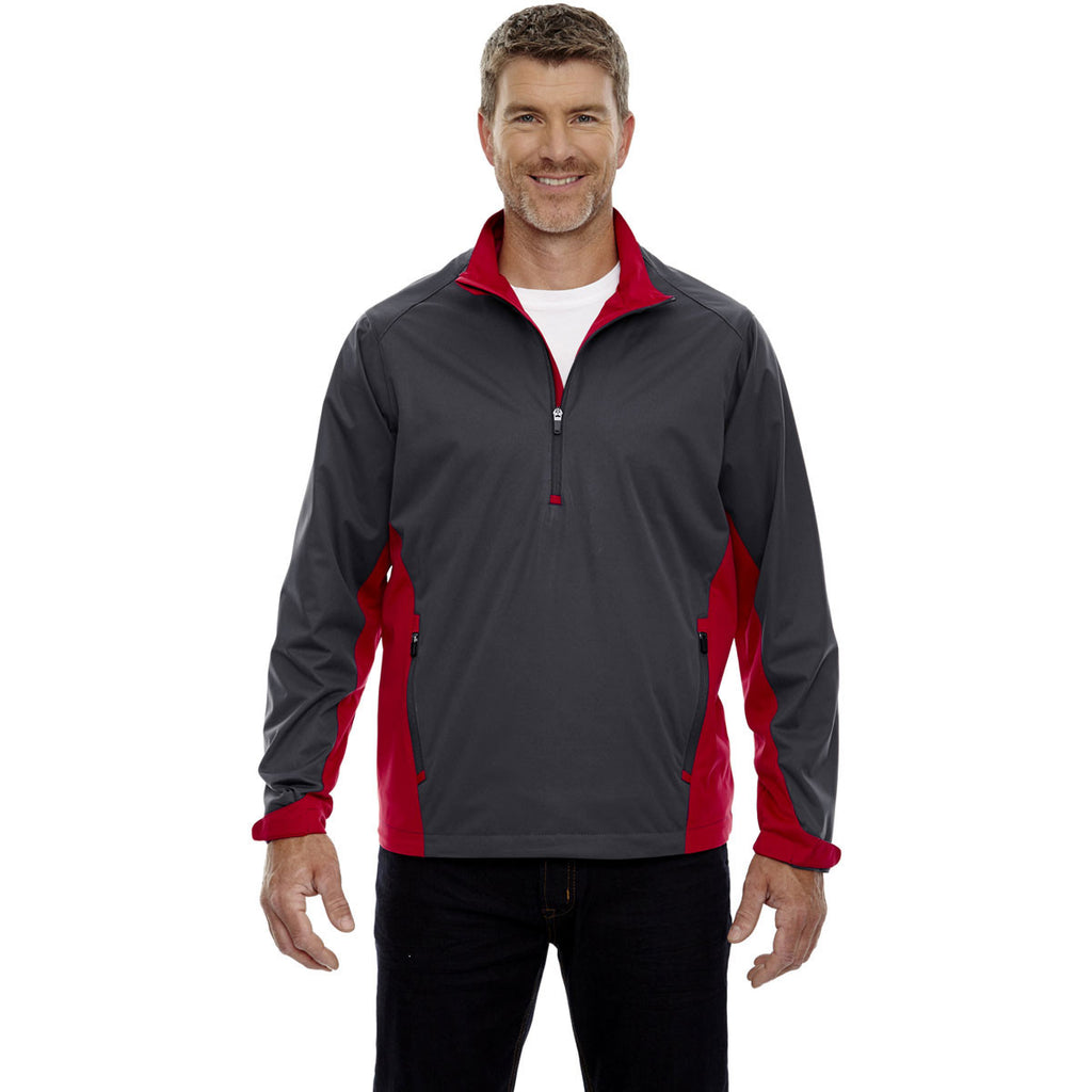 North End Men's Black Silk Performance Stretch Wind Shirt