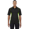 North End Men's Black/Acid Green Serac UTK Performance Zippered Polo