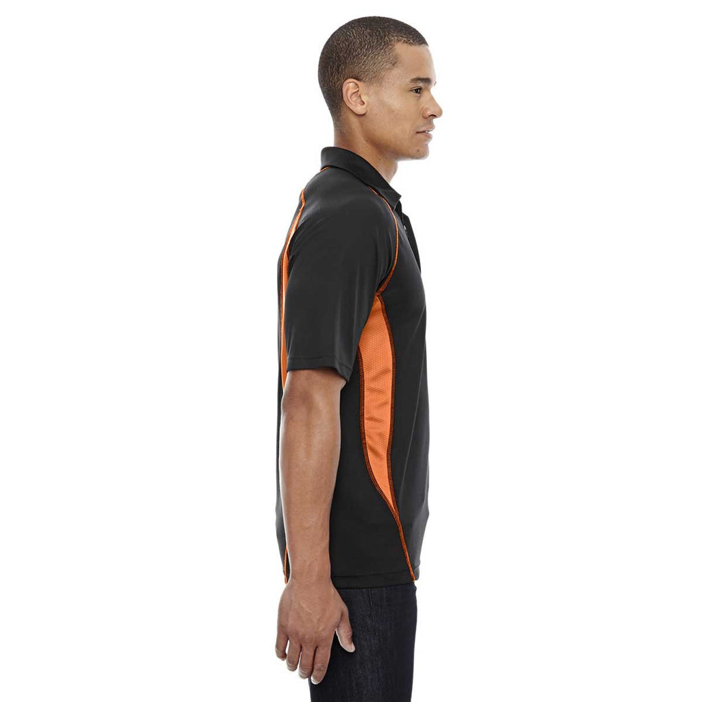 North End Men's Black/Mandarin Serac UTK Performance Zippered Polo