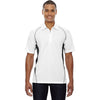 North End Men's White Serac UTK Performance Zippered Polo