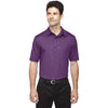 North End Men's Mulberry Purple Maze Performance Stretch Embossed Print Polo