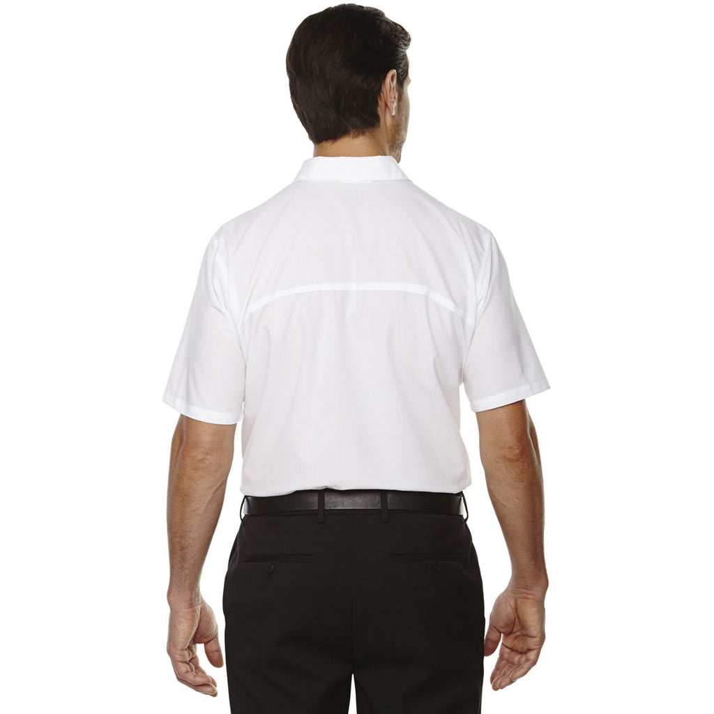 North End Men's White Polyester Performance Short-Sleeve Shirt