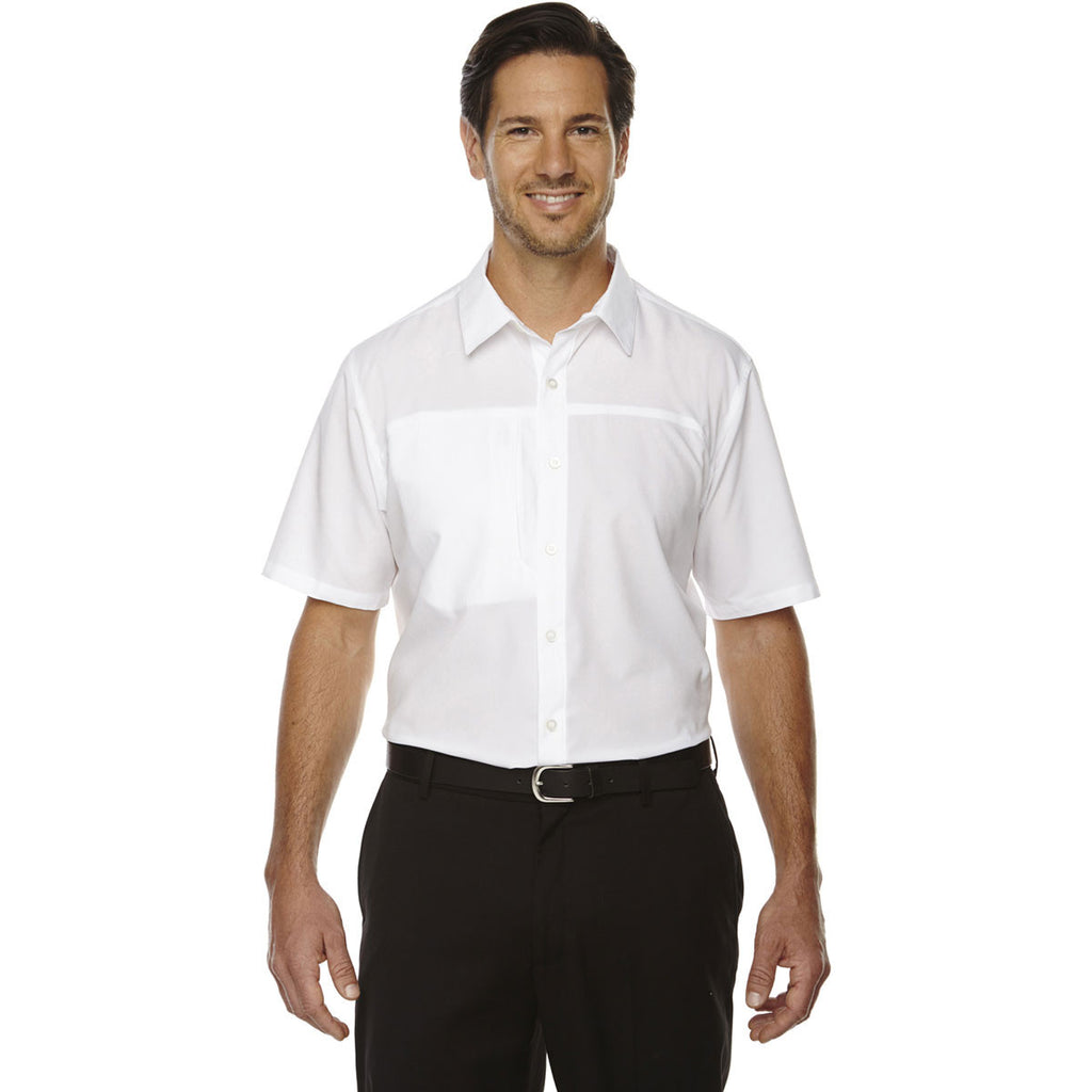North End Men's White Polyester Performance Short-Sleeve Shirt