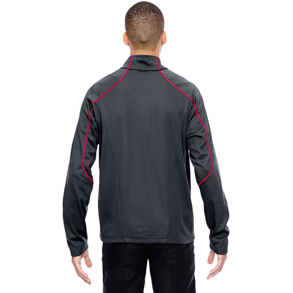 North End Men's Carbon/Olympic Red Two-Tone Brush Back Jacket