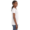 Anvil Women's White Lightweight V-Neck T-Shirt