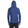Anvil Men's Heather Blue Lightweight Long-Sleeve Hooded T-Shirt