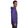 Anvil Men's Heather Purple Lightweight Long-Sleeve Hooded T-Shirt