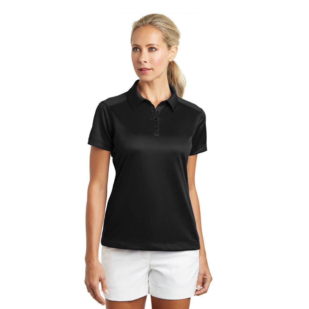 Nike Women's Black Dri-FIT Pebble Texture Polo