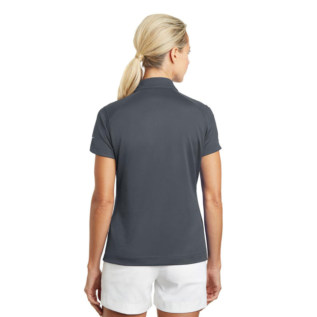 Nike Women's Dark Grey Dri-FIT Pebble Texture Polo