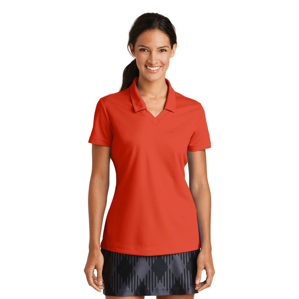 Nike Women's Team Orange Dri-FIT Micro Pique Polo