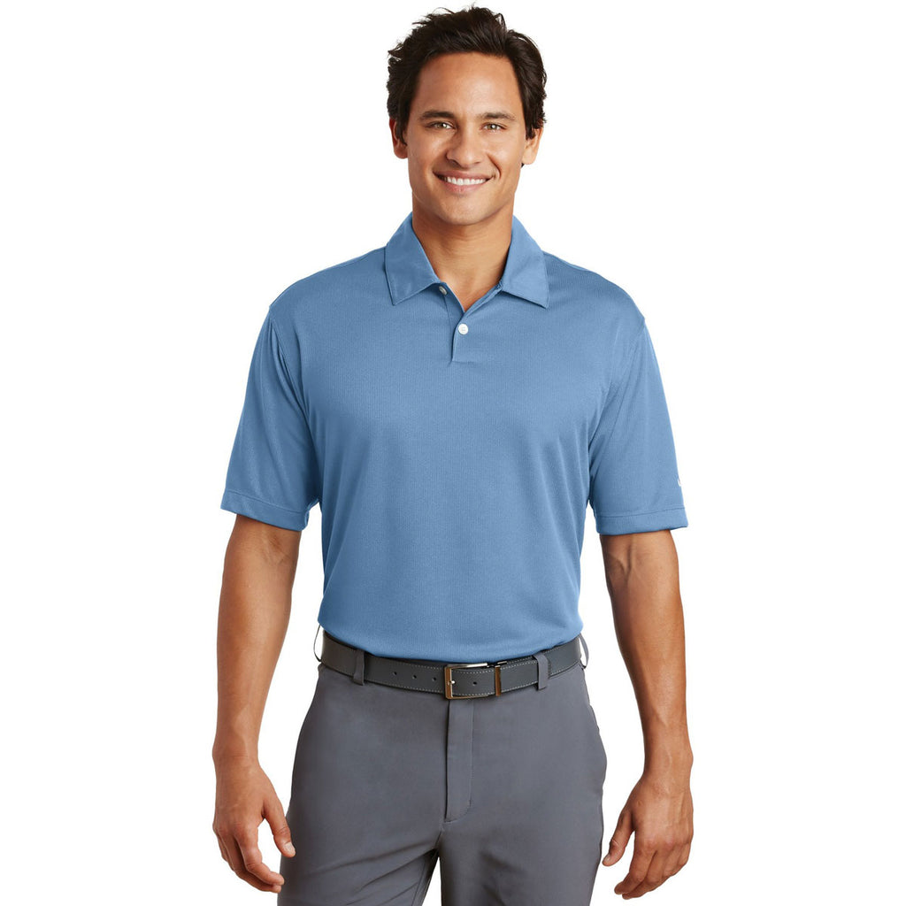 Nike Men's Fair Blue Dri-FIT Pebble Texture Polo